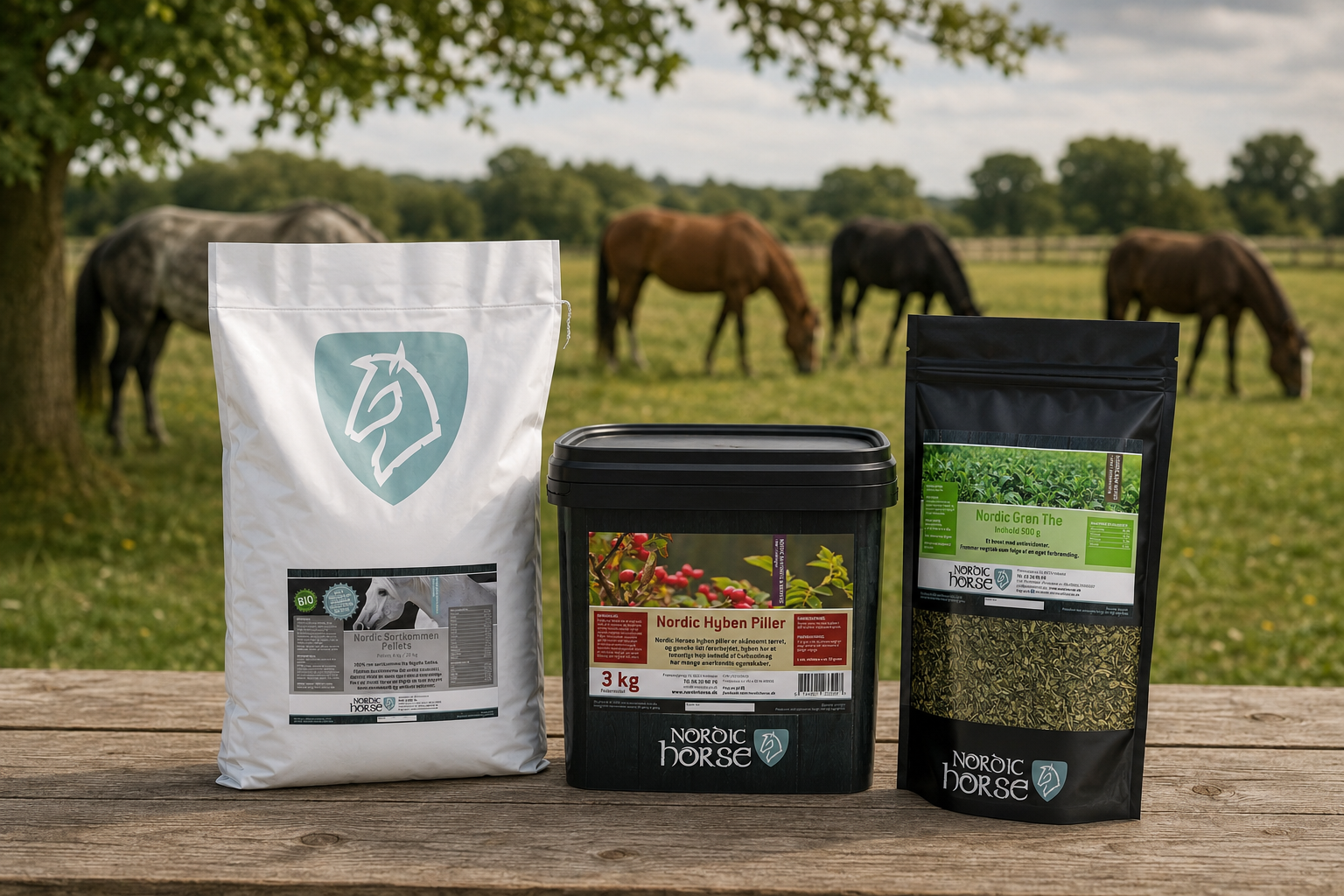 Tilskud til immunforsvar og trivsel til hest og pony hos Lundgreen Rideudstyr med vitaminer, mineraler og urter.