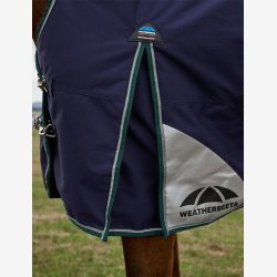 Weatherbeeta Comfitec Plus Dynamic Turnout High Neck - Navy/Forest Green - 100 gr