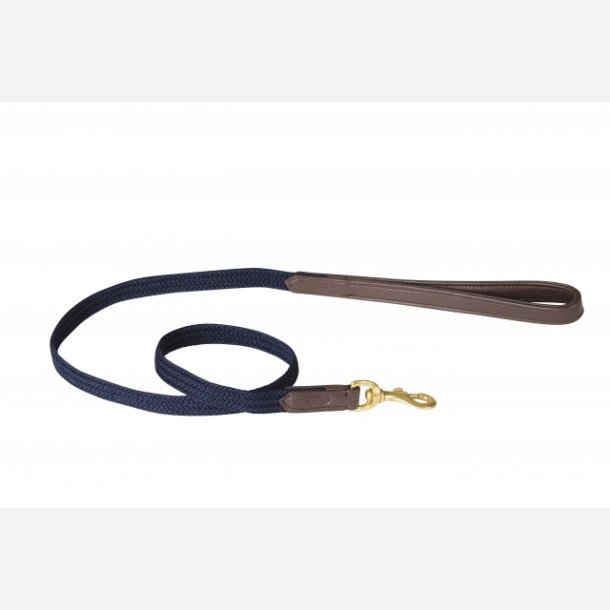 Weatherbeeta Leather Plaited Dog Lead Brown/Navy - M