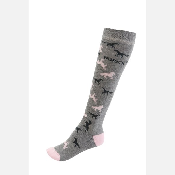 Horka strmper - Horses Grey/Pink