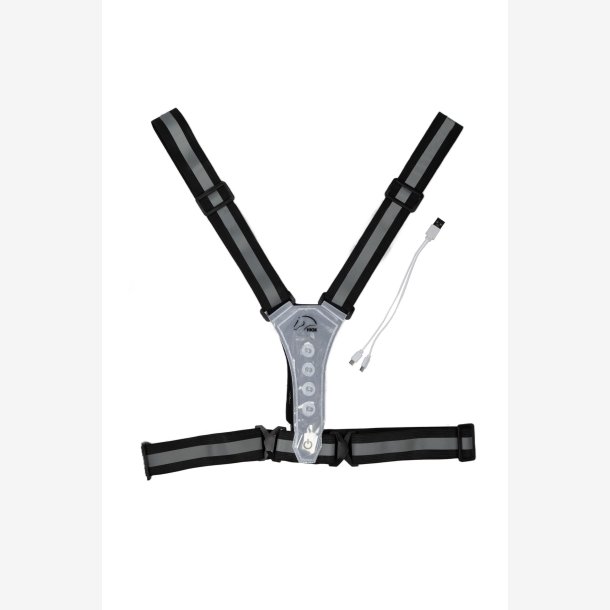 HKM LED-oplyst vest - Sort-Silver