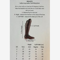 PE Dellucci Ladies Long Leather Field Riding Boots - Sort