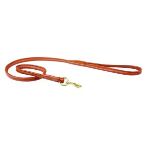 Weatherbeeta Rolled Leather Dog Lead Tan - 120cm