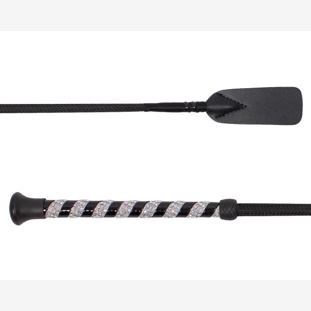 QHP Springpisk med crystal - Sort - 65 cm