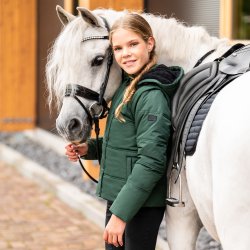 QHP Vinterjakke Rayah med aftagelige rmer - Jungle Grn - Brn