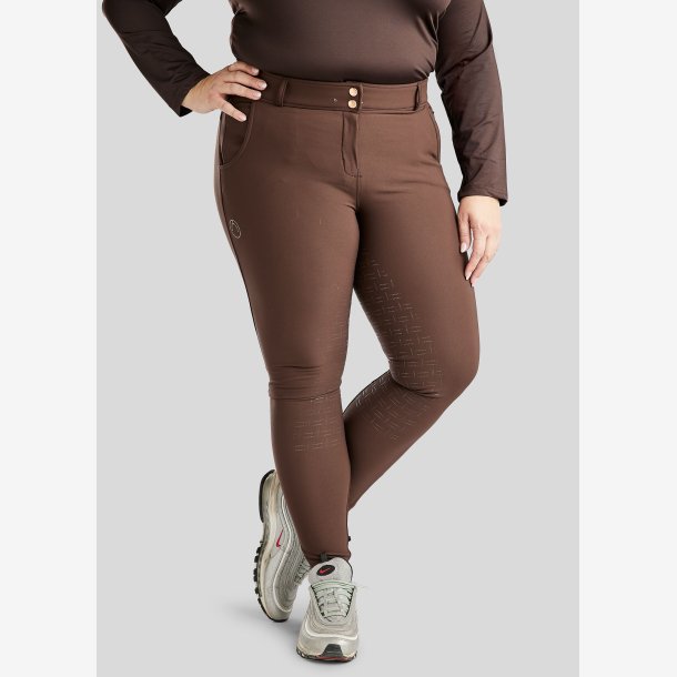 CURVE Briella Ridebukser m. Rosegold Krystaller - Brun