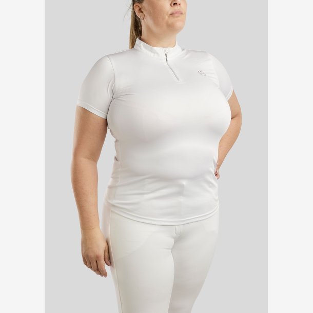 CURVE Everly Kort�rmet Polo m. Krystal Logo - Hvid