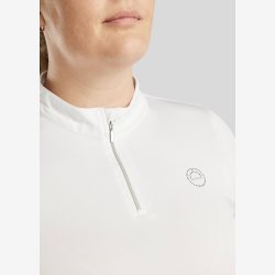 CURVE Everly Kort�rmet Polo m. Krystal Logo - Hvid