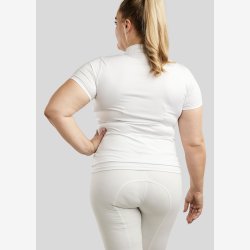 CURVE Everly Kort�rmet Polo m. Krystal Logo - Hvid