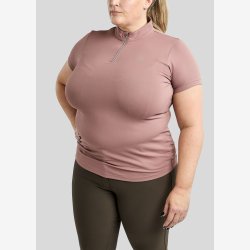 CURVE Everly Kort�rmet Polo m. Krystal Logo - Dusty Rose