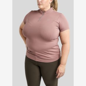CURVE Everly Kort�rmet Polo m. Krystal Logo - Dusty Rose