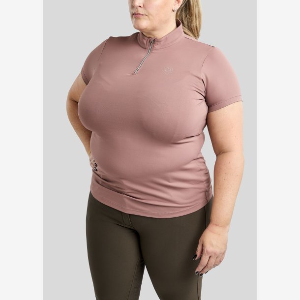 CURVE Everly Kort�rmet Polo m. Krystal Logo - Dusty Rose