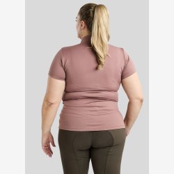CURVE Everly Kort�rmet Polo m. Krystal Logo - Dusty Rose