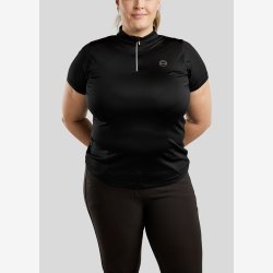 CURVE Everly Kort�rmet Polo m. Krystal Logo - Sort