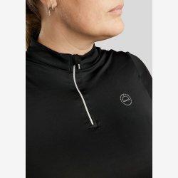 CURVE Everly Kort�rmet Polo m. Krystal Logo - Sort