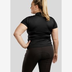 CURVE Everly Kort�rmet Polo m. Krystal Logo - Sort