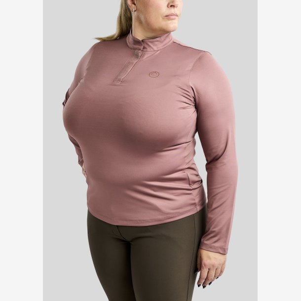 CURVE Briella Lang�rmet Polo m. Rosegold Krystaller - Dusty Rose