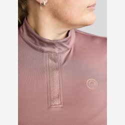 CURVE Briella Lang�rmet Polo m. Rosegold Krystaller - Dusty Rose