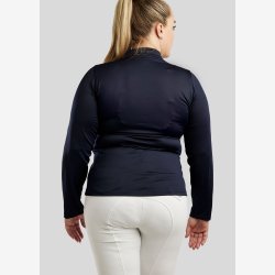 CURVE Briella Lang�rmet Polo m. Rosegold Krystaller - Navy
