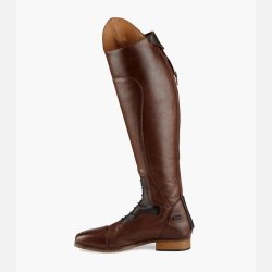 PE Dellucci Ladies Long Leather Field Riding Boots - Brun