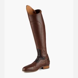 PE Dellucci Ladies Long Leather Field Riding Boots - Brun