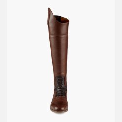 PE Dellucci Ladies Long Leather Field Riding Boots - Brun