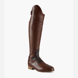 PE Dellucci Ladies Long Leather Field Riding Boots - Brun
