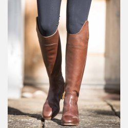 PE Mazziano Ladies Long Leather Dress Riding Boots - Brun