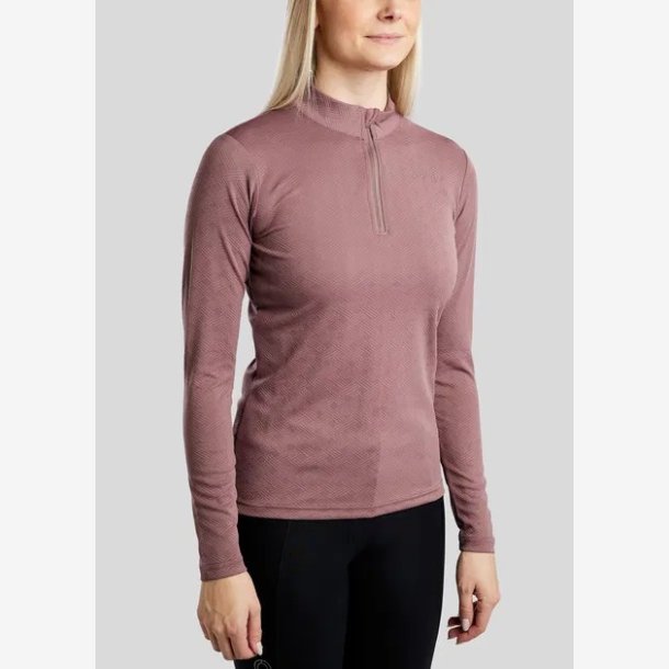 MoCilia Jacquard Refined trningsbluse - Dusty Rose