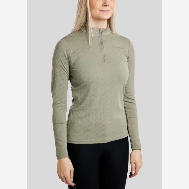 MoCilia Jacquard Refined trningsbluse - Dusty Green