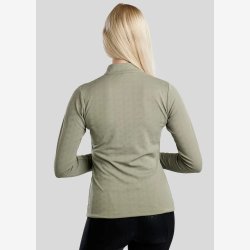 MoCilia Jacquard Refined trningsbluse - Dusty Green