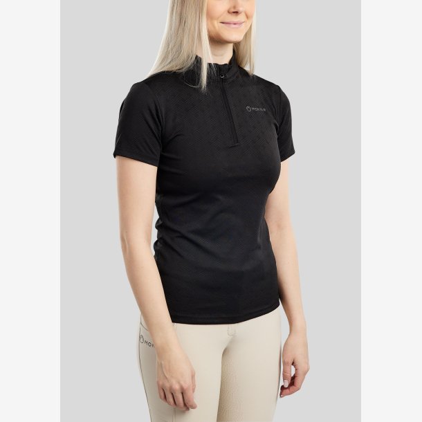 MoCilia REFINED Jacquard bluse - Sort