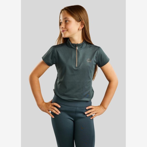 MoEverly trningsbluse m Rosegold Krystaller - Dark Slate - Brn