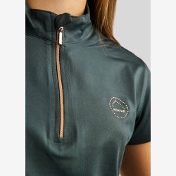 MoEverly trningsbluse m Rosegold Krystaller - Dark Slate - Brn