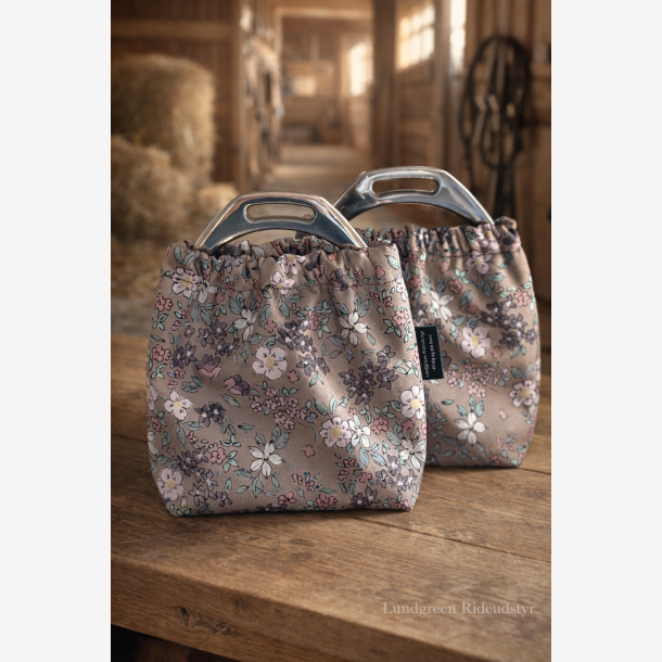 Lundgreen Stigb�jlesokker - Softshell - M�rk beige m. blomster