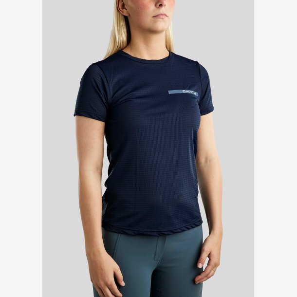MoStella Mesh T-Shirt m. Kotrast Logo - Navy