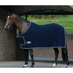 Weatherbeeta Wool Show Sheet with chest panel - Navy/White