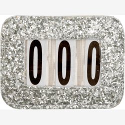 HG Stvnenummer m/glimmer - Slv - 3 cifre