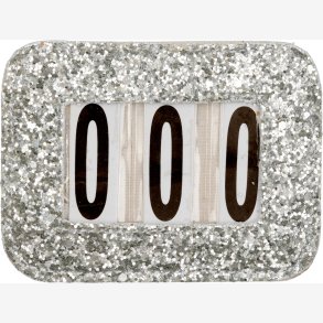 HG Stvnenummer m/glimmer - Slv - 3 cifre