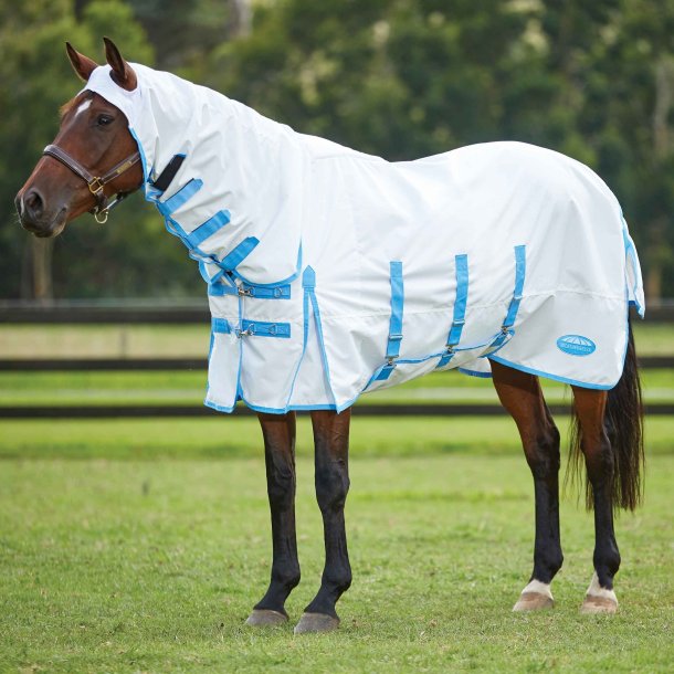 Weatherbeeta Comfitec Sweet Itch Shield Combo neck - White/blue