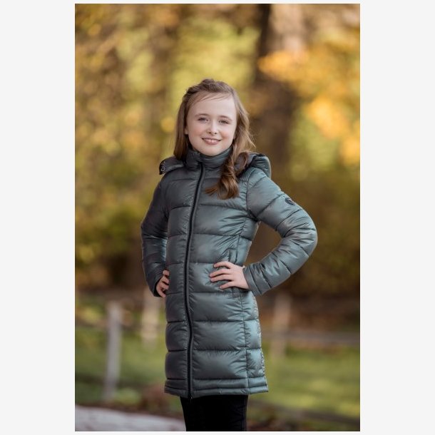 Covalliero Quilted lang jakke - Jade Green - Brn