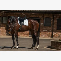 Equestrian Stockholm Dressur Sadelunderlag - White Perfection Silver