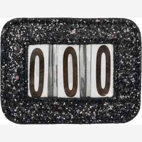 HG Stvnenummer m/glimmer - Sort - 3 cifre