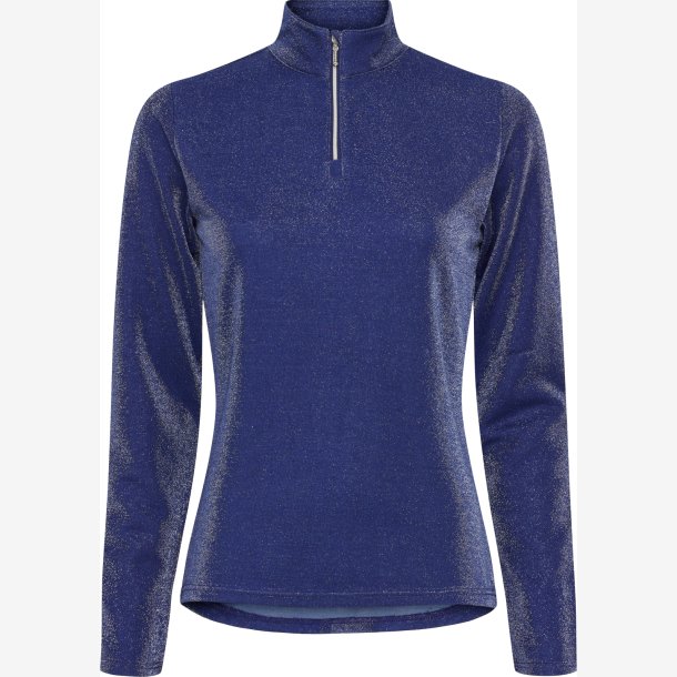 EQ Shimmer Bluse - Navy - Brn