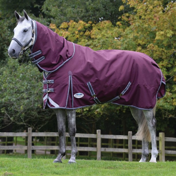 Weatherbeeta Comfitec Plus Dynamic II Detach-a-neck Lite - Maroon/Grey/White - 0g - Regndkken