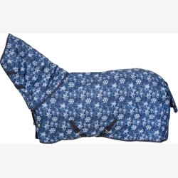 HorseGuard Snowflake turnout med aft. hals - Navy - 200 gr