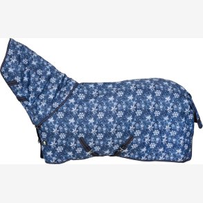 HorseGuard Snowflake turnout med aft. hals - Navy - 200 gr