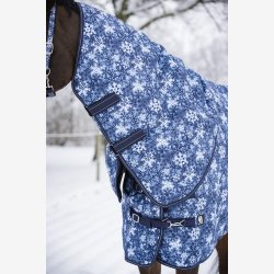 HorseGuard Snowflake turnout med aft. hals - Navy - 200 gr