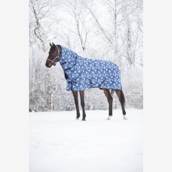 HorseGuard Snowflake turnout med aft. hals - Navy - 200 gr