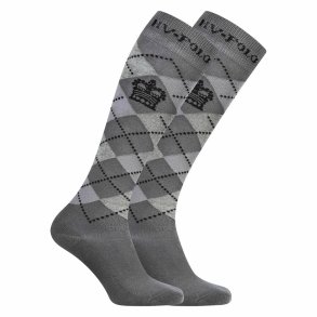 HV Polo ridestr�mper - Argyle - Light Grey